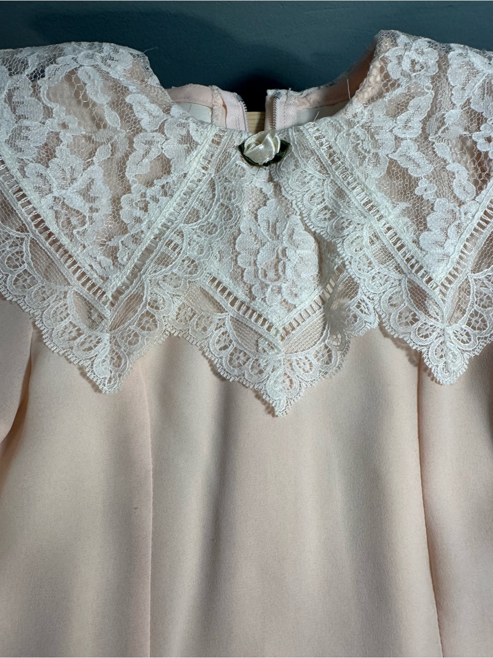 JESSICA MCCLINTOCK Delicate Blush Lace Collar Dress - Picture 3 of 10